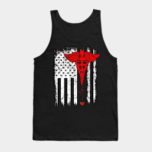 Patriot Nurse Thin Red Line American Flag Tank Top